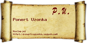 Ponert Uzonka névjegykártya